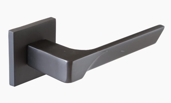 Дверная ручка на тонком основании Iron графит 21248