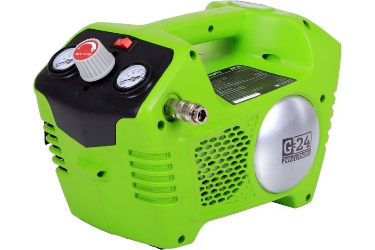 Компрессор автомобильный аккумуляторный Greenworks G24WL  4100302