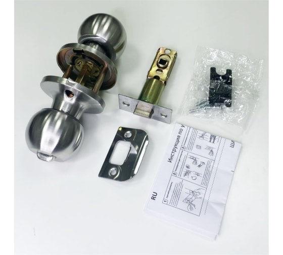 Ручка-защелка Vettore A6072 BK SN-сатин 20125