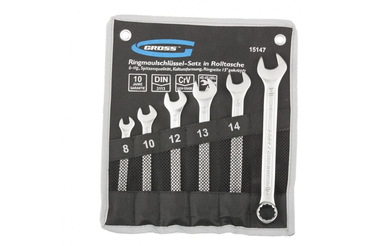 Набор ключей комбинированных GROSS (6шт/8-17мм) 15147