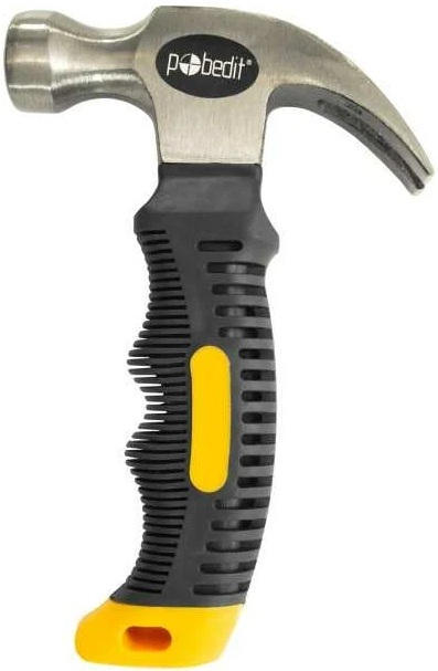 Молоток-гвоздодер c двухкомпонентной рукояткой и магнитом Pobedit Mini Polished (250г) 2533725