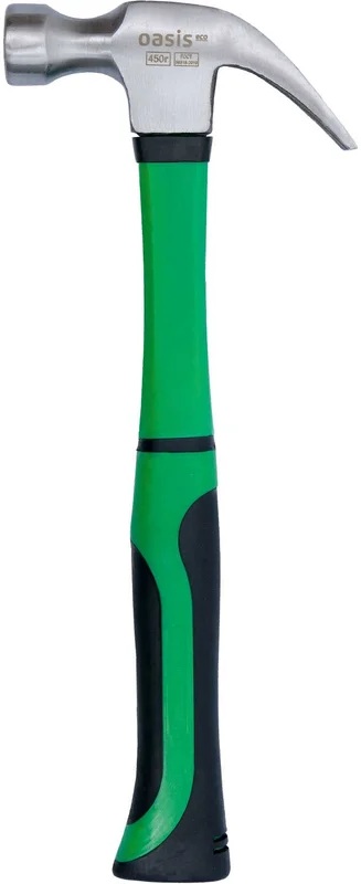 Молоток-гвоздодер с фибергласовой рукояткой Oasis Eco (450г) 103010704002