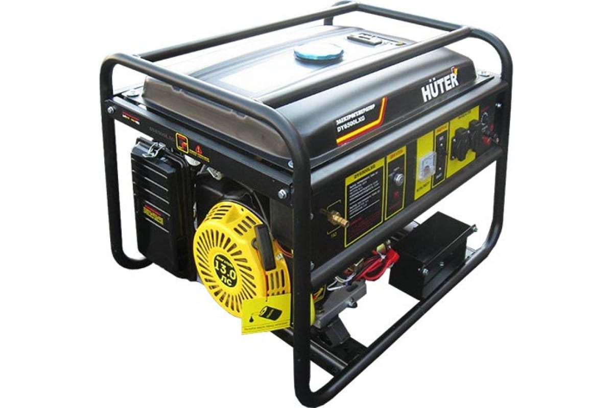 Генератор газовый Huter DY6500LXG 64/1/32 кВт 220В ручной/электро