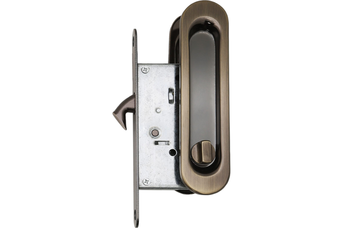 Ручка с замком для раздвижных дверей Vettore L 030 AB бронза 20493