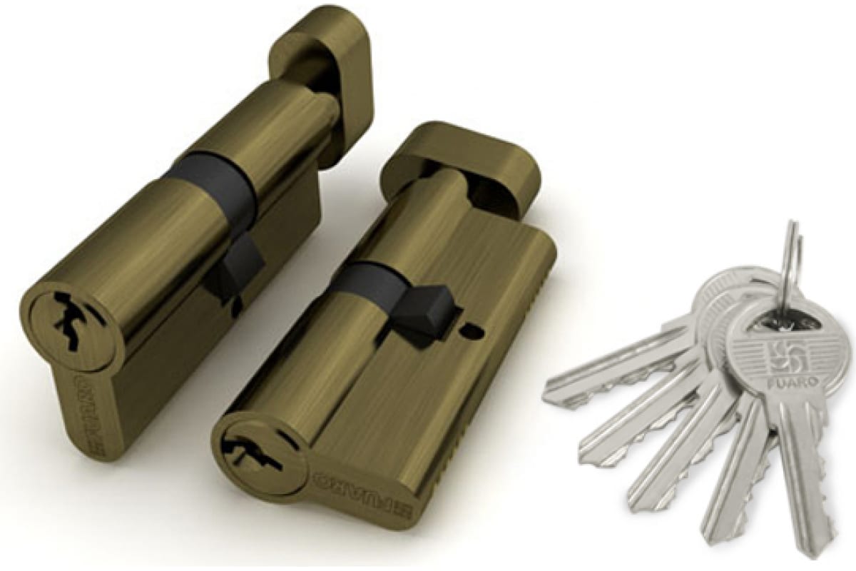Цилиндровый механизм Fuaro 100 ZM 60мм 25+10+25 AB бронза 37063