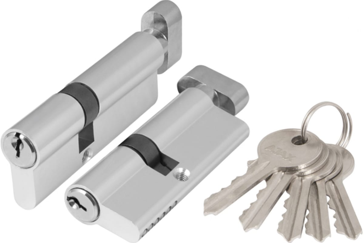 Цилиндровый механизм с вертушкой Ajax AX202 100мм 50+10+40 CP хром 41293