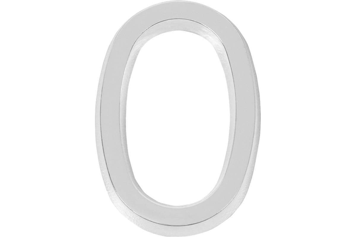 Самоклеящаяся цифра FUARO "0" ABS (50x37) CP хром 46917