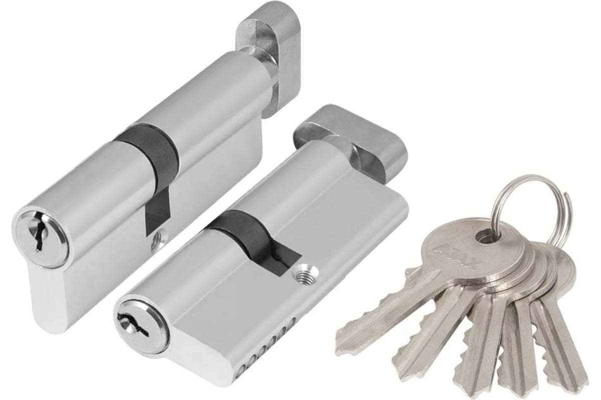 Цилиндровый механизм с вертушкой Ajax AZ102 90мм 50+10+30 CP хром 44565