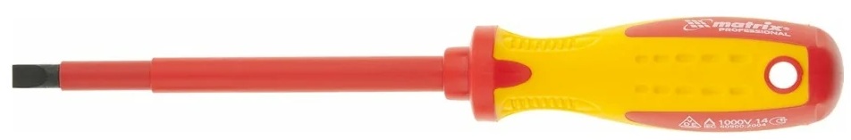 Отвертка плоская Matrix Insulated SL5,5 (125мм) 12918